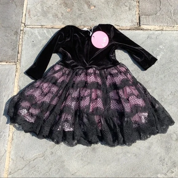 LE PINK**Black Velvet + Lace Dress**18 mo. $98 - Picture 7 of 7